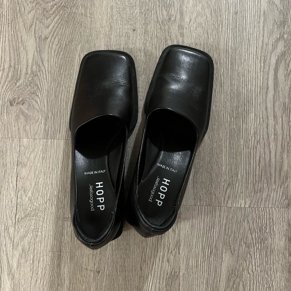 Black Hopp loafer heel shoes